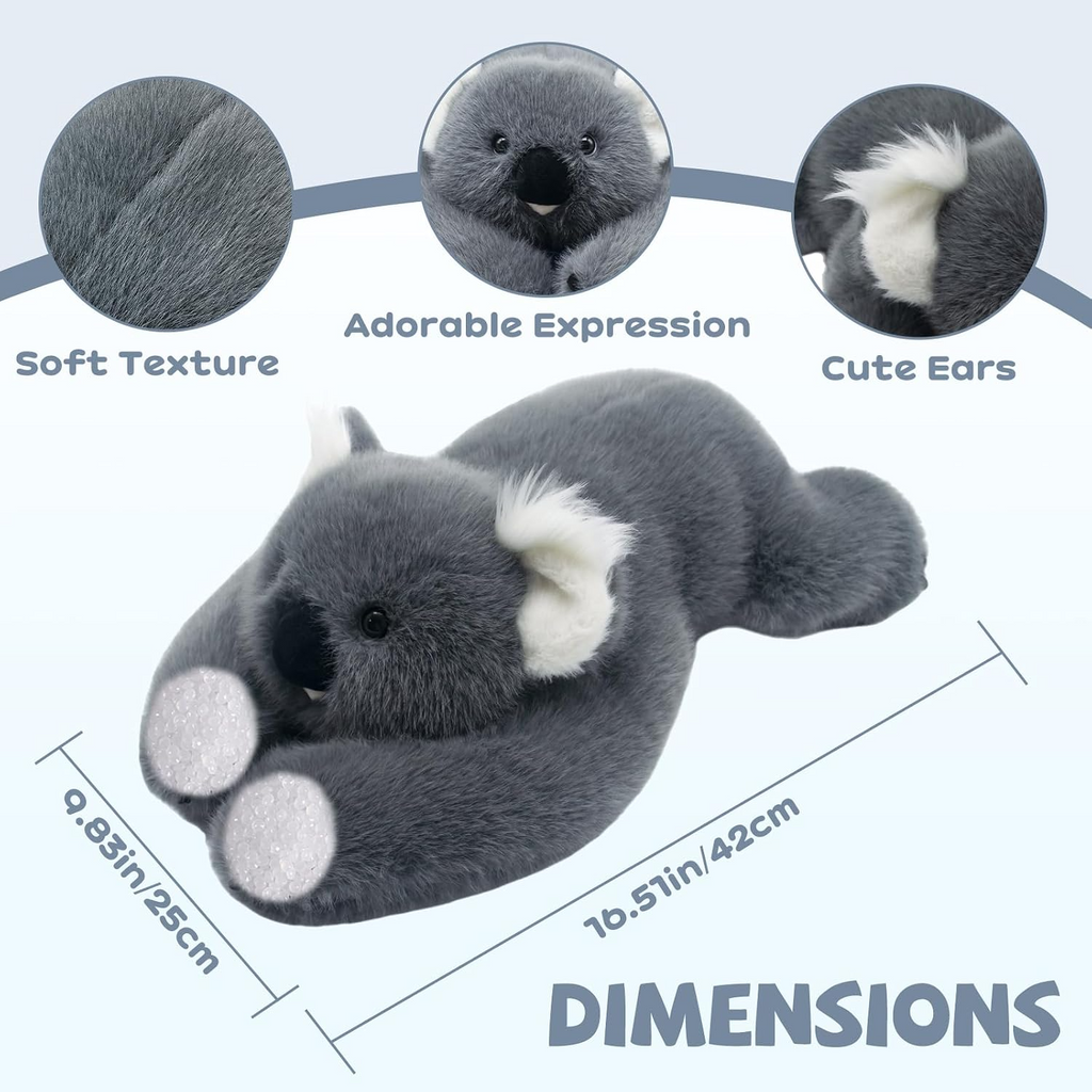 Pluszowa koala do przytulania 43 cm, 0,41 kg – szara