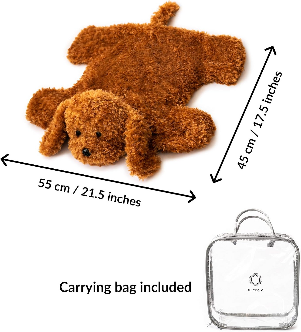 Obciążana sensoryczna pluszowa zabawka w kształcie psa, 2 kg, 55 × 45 cm – brązowa