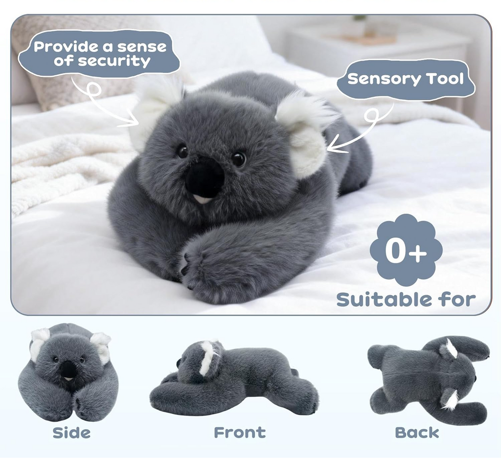 Pluszowa koala do przytulania 43 cm, 0,41 kg – szara