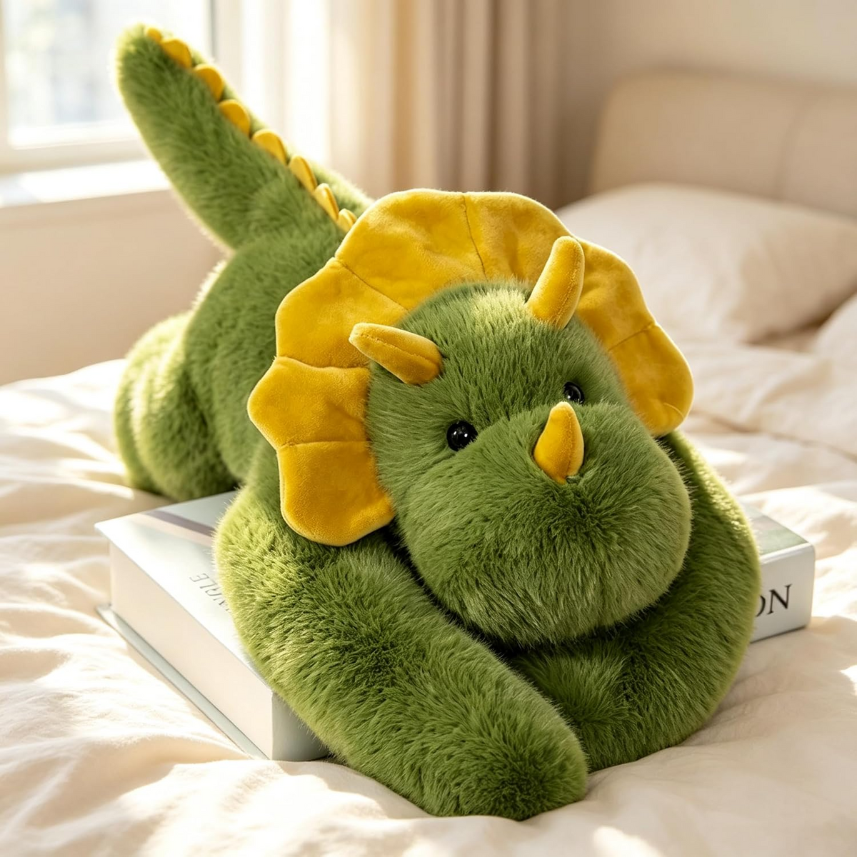 Pluszowy triceratops 43 cm, 0,41 kg – zielony